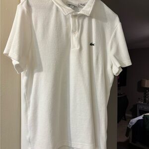 Lacoste Men's White Terry Cloth Polo Shirt
